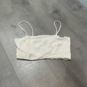 Elegant Cream Lace Crop Top
